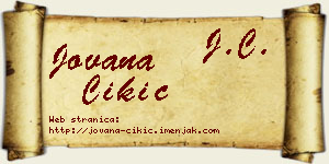 Jovana Čikić vizit kartica